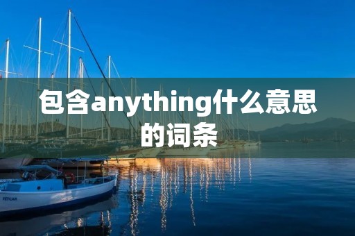 包含anything什么意思的词条 包含anything什么意思的词条