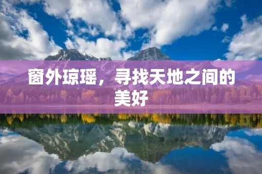 窗外琼瑶，寻找天地之间的美好