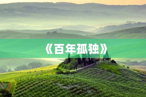 《百年孤独》:惊艳了世人的书摘 《百年孤独》:惊艳了世人的书摘