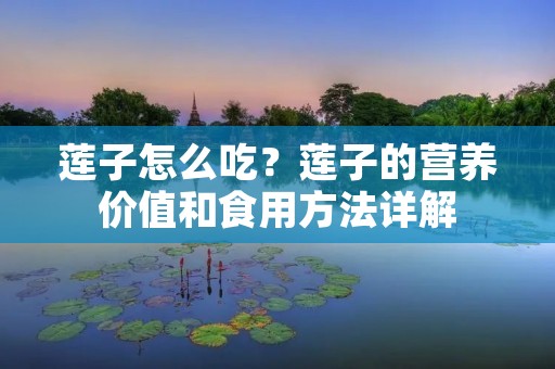 莲子怎么吃？莲子的营养价值和食用方法详解