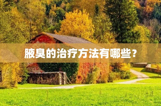 腋臭的治疗方法有哪些? 腋臭的治疗方法有哪些?