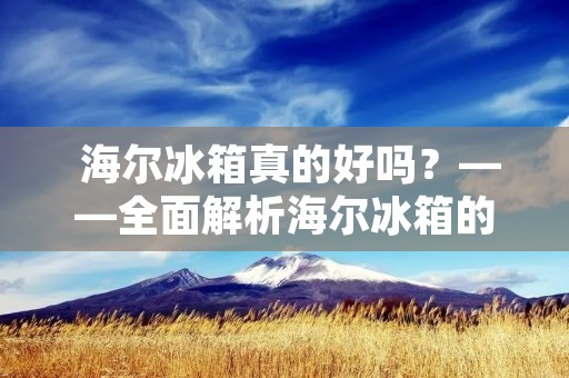  海尔冰箱真的好吗？——全面解析海尔冰箱的优缺点 