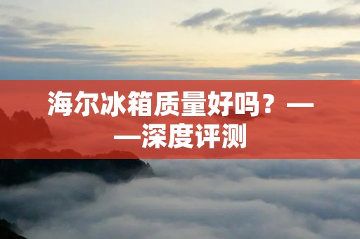 海尔冰箱质量好吗?——深度评测 海尔冰箱质量好吗?——深度评测
