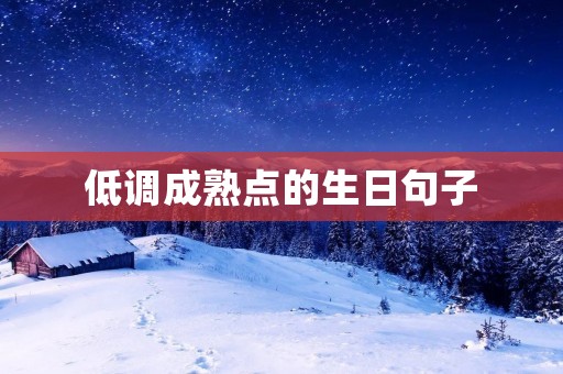 低调成熟点的生日句子