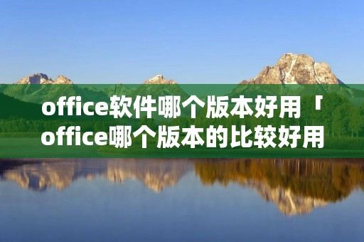 office软件哪个版本好用「office哪个版本的比较好用」
