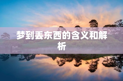 梦到丢东西的含义和解析