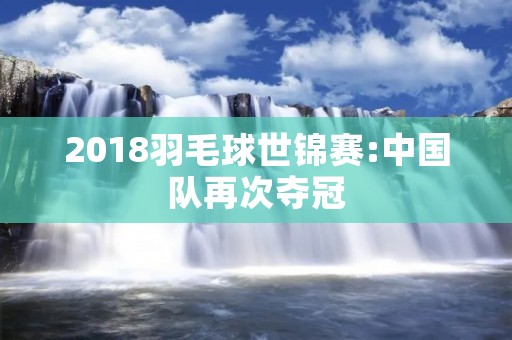 2018羽毛球世锦赛:中国队再次夺冠