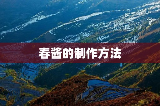 春酱的制作方法 春酱的制作方法