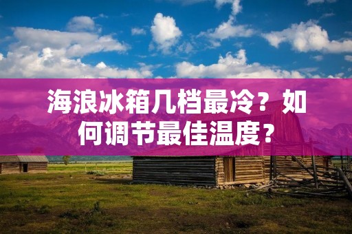海浪冰箱几档最冷?如何调节最佳温度? 海浪冰箱几档最冷?如何调节最佳温度?