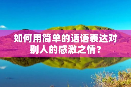 如何用简单的话语表达对别人的感激之情?