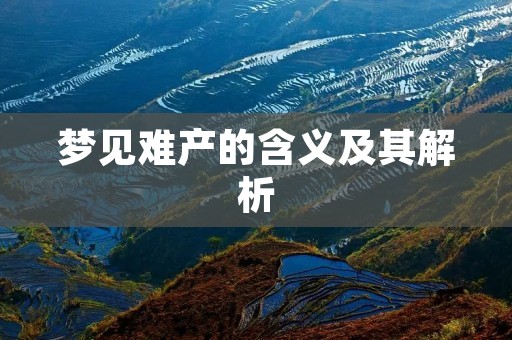 梦见难产的含义及其解析