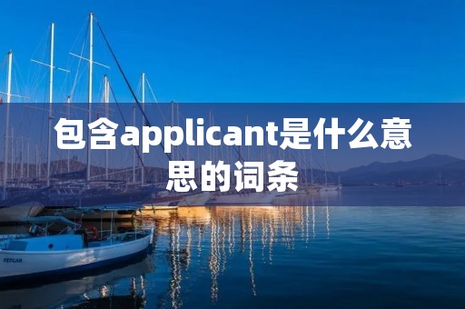 包含applicant是什么意思的词条