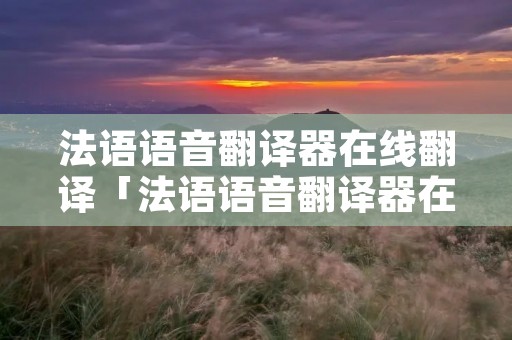 法语语音翻译器在线翻译「法语语音翻译器在线翻译中文」 法语语音翻译器在线翻译「法语语音翻译器在线翻译中文」