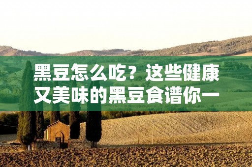 黑豆怎么吃?这些健康又美味的黑豆食谱你一定要试试 黑豆怎么吃?这些健康又美味的黑豆食谱你一定要试试
