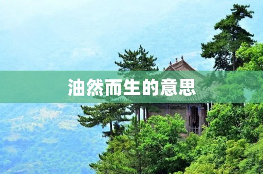 油然而生的意思 油然而生的意思