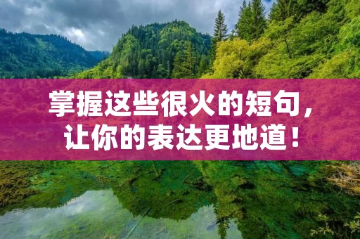 掌握这些很火的短句,让你的表达更地道! 掌握这些很火的短句,让你的表达更地道!