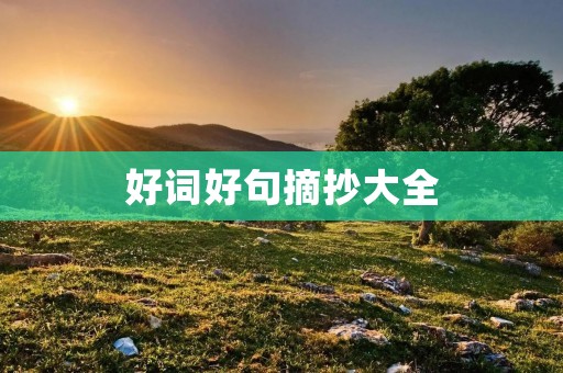 好词好句摘抄大全 好词好句摘抄大全