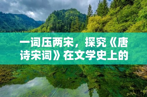一词压两宋,探究《唐诗宋词》在文学史上的地位 一词压两宋,探究《唐诗宋词》在文学史上的地位