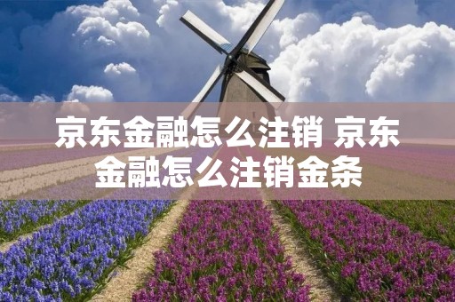 京东金融怎么注销 京东金融怎么注销金条