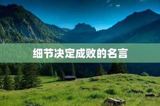 细节决定成败的名言