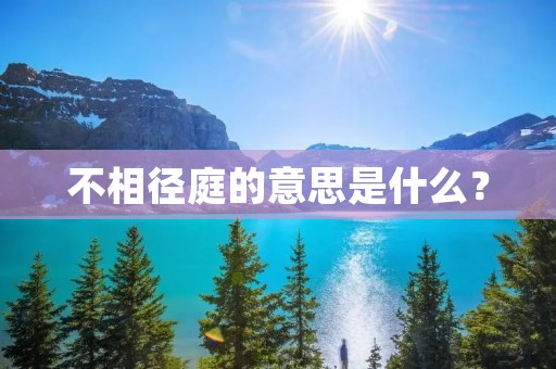 不相径庭的意思是什么? 不相径庭的意思是什么?