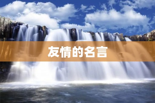 友情的名言