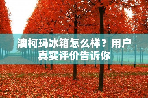 澳柯玛冰箱怎么样？用户真实评价告诉你