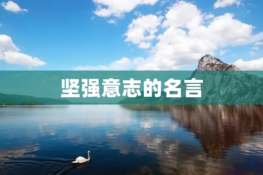 坚强意志的名言