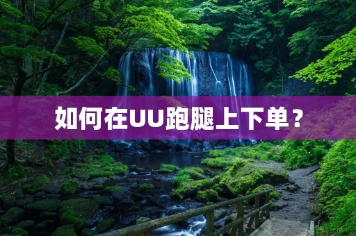 如何在UU跑腿上下单？
