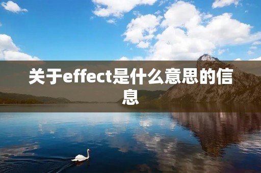 关于effect是什么意思的信息