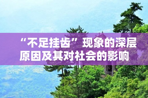 “不足挂齿”现象的深层原因及其对社会的影响