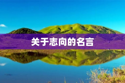 关于志向的名言