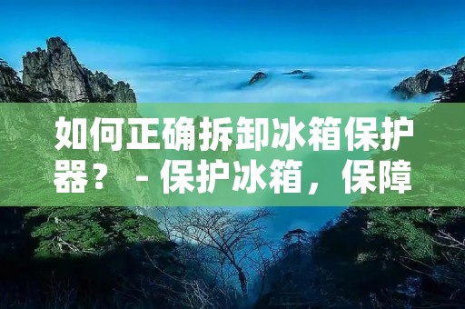 如何正确拆卸冰箱保护器? - 保护冰箱,保障生活 如何正确拆卸冰箱保护器? - 保护冰箱,保障生活