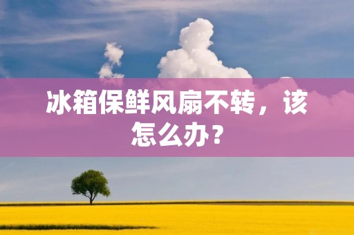 冰箱保鲜风扇不转，该怎么办？