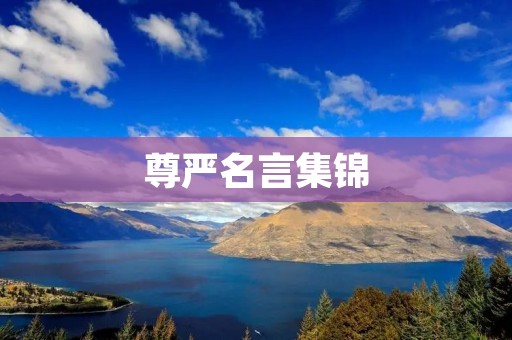 尊严名言集锦