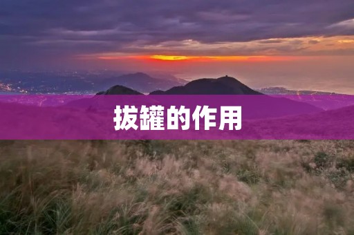 拔罐的作用：缓解疼痛、促进血液循环、调整免疫系统