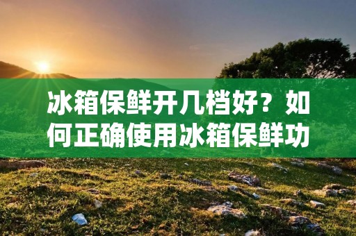 冰箱保鲜开几档好？如何正确使用冰箱保鲜功能？