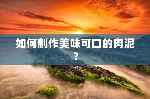 如何制作美味可口的肉泥？