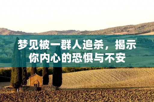 梦见被一群人追杀，揭示你内心的恐惧与不安
