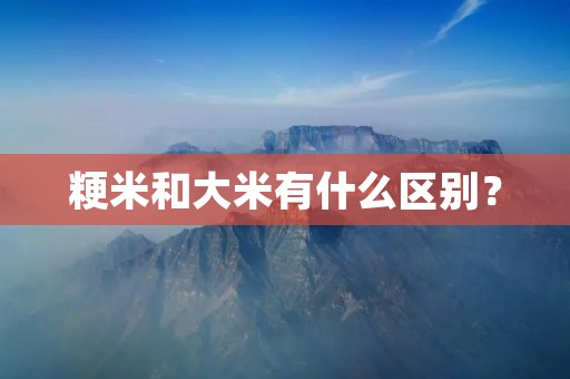 粳米和大米有什么区别?