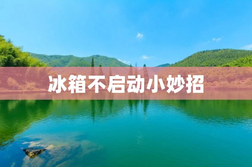 冰箱不启动小妙招：让你的冰箱重新运转起来