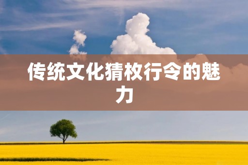 传统文化猜枚行令的魅力