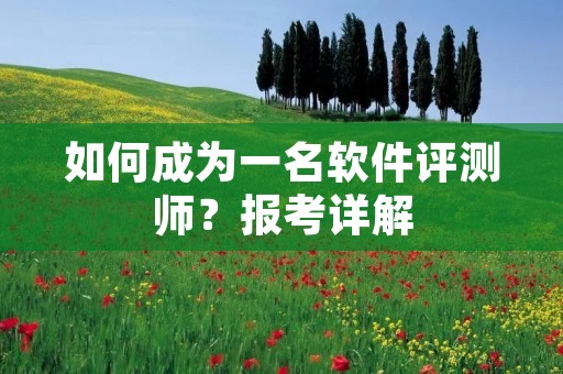 如何成为一名软件评测师?报考详解
