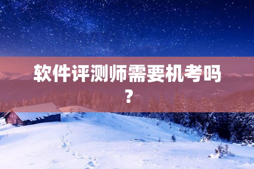 软件评测师需要机考吗?