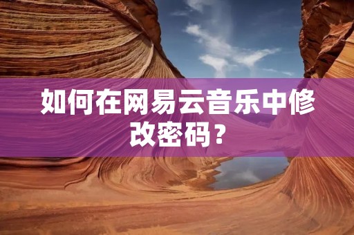 如何在网易云音乐中修改密码? 如何在网易云音乐中修改密码?