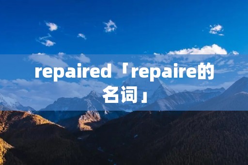 repaired「repaire的名词」 repaired「repaire的名词」