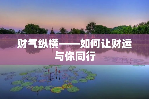 财气纵横——如何让财运与你同行 财气纵横——如何让财运与你同行