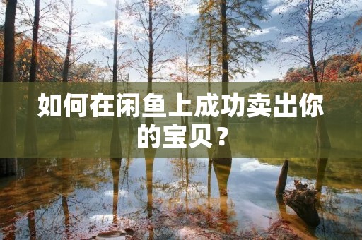 如何在闲鱼上成功卖出你的宝贝? 如何在闲鱼上成功卖出你的宝贝?