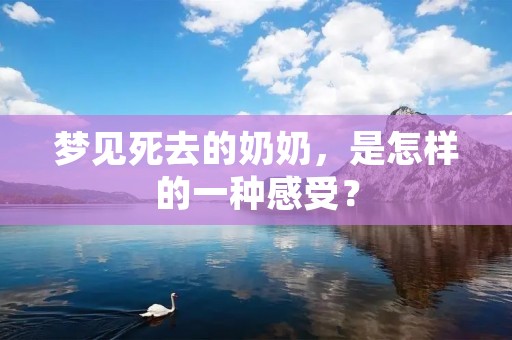 梦见死去的奶奶，是怎样的一种感受？