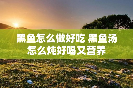 黑鱼怎么做好吃 黑鱼汤怎么炖好喝又营养